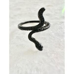 Black Halloween serpent snake adjustable ring